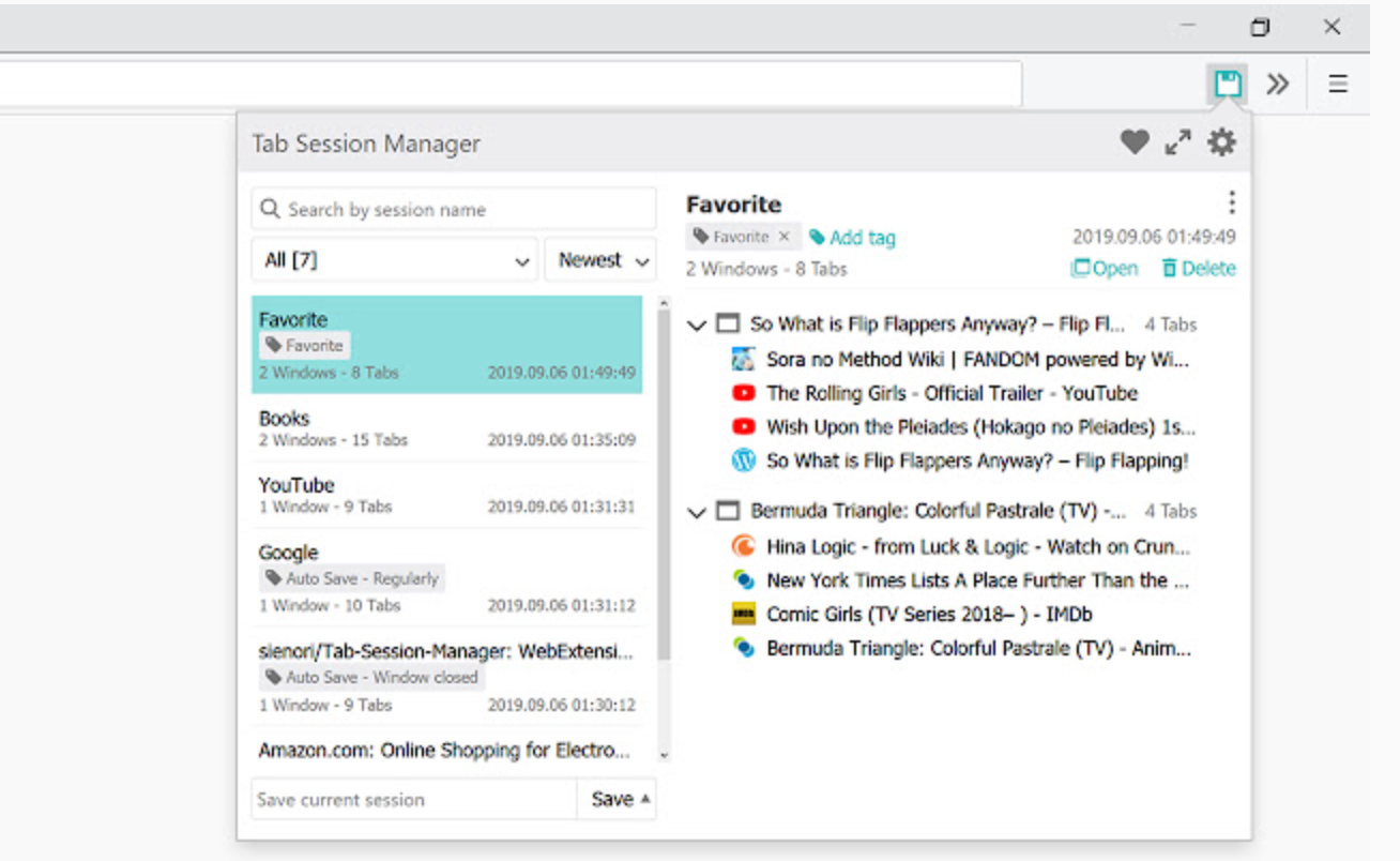 Chrome Extension - Session Manager Chrome Extension - Session Manager