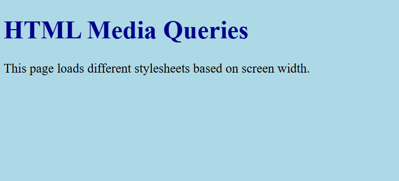 HTML Media Queries Example Second Output HTML Media Queries Example Second Output