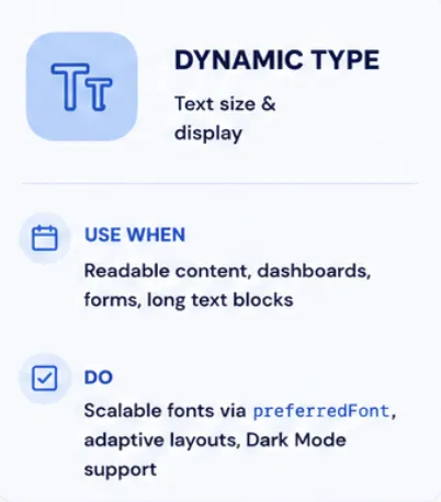 Dynamic Type accessibility Dynamic Type accessibility