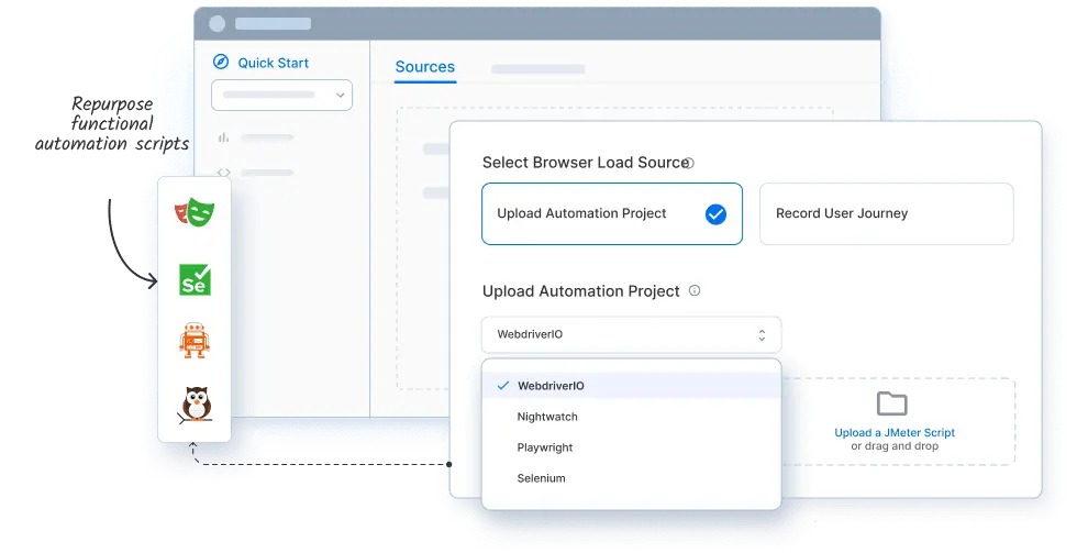 Convert your existing Selenium or Playwright scripts into full fledged load tests Convert your existing Selenium or Playwright scripts into full fledged load tests
