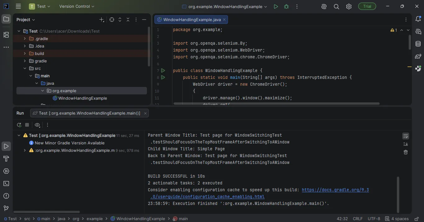 WindowHandlingExample Terminal WindowHandlingExample Terminal